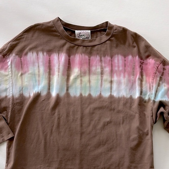 Girls Love Daisy Long Sleeve Tie Dye Tee - Picture 2 of 5